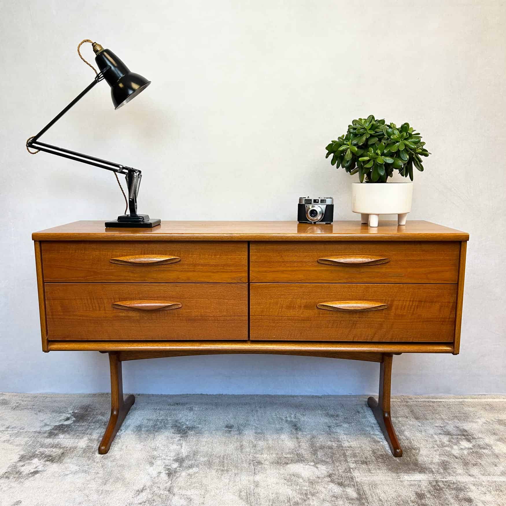 Mid Century Teak Chest of Drawers / Sideboard By Frank Guille For Austinsuite