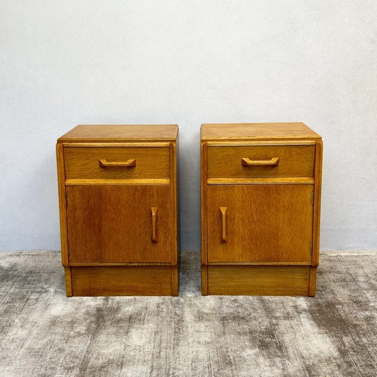 Pair of Mid Century G Plan Brandon Oak Bedside Cabinets