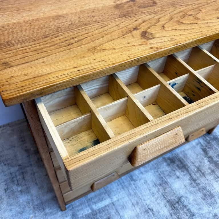 Mid Century Oak Plan Chest / Architects Drawers