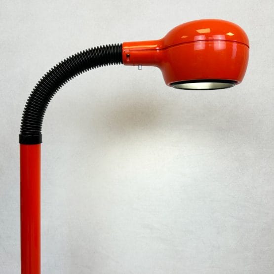 Mid Century Red Space Age Cobra Floor Lamp by Fagerhult