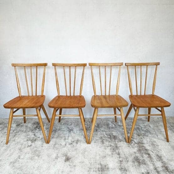 Set of 4 Vintage Ercol Dining Chairs - Model 391