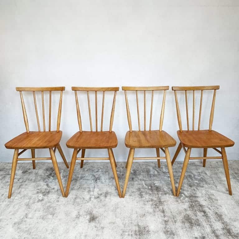 Set of 4 Vintage Ercol Dining Chairs - Model 391