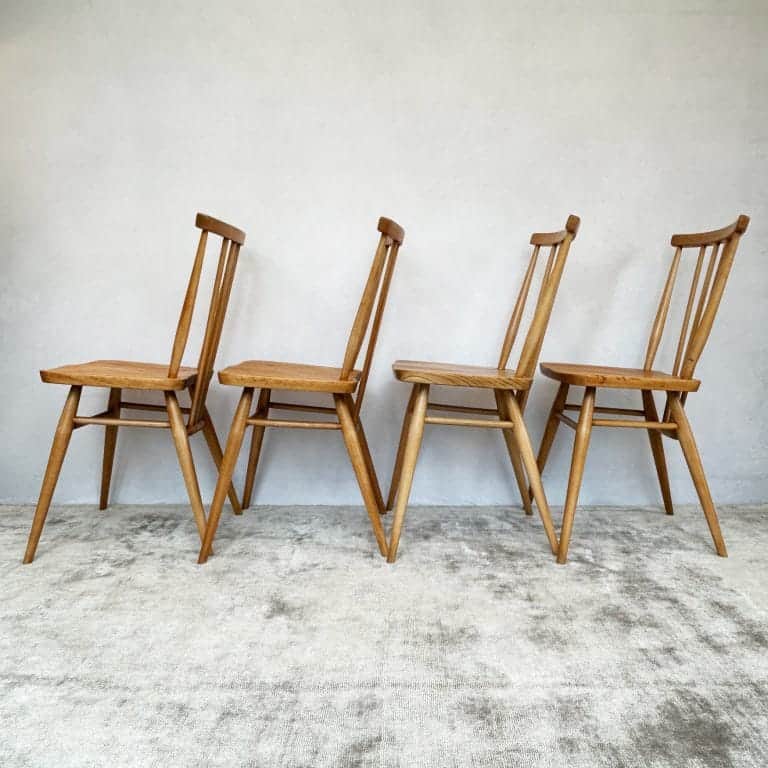 Set of 4 Vintage Ercol Dining Chairs - Model 391