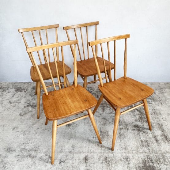 Set of 4 Vintage Ercol Dining Chairs - Model 391