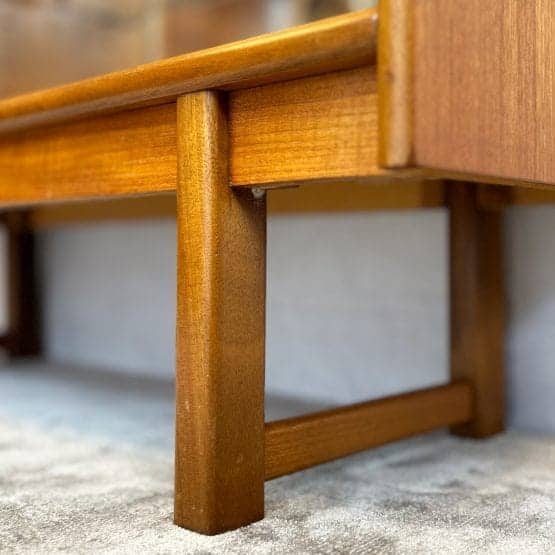 Mid Century Mirror Backed Teak Display Cabinet by Turnidge Of London