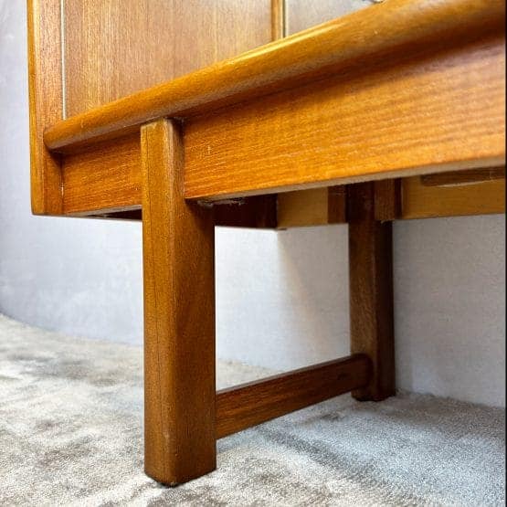 Mid Century Mirror Backed Teak Display Cabinet by Turnidge Of London