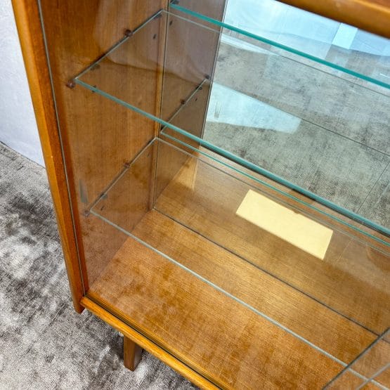 Mid Century Mirror Backed Teak Display Cabinet by Turnidge Of London