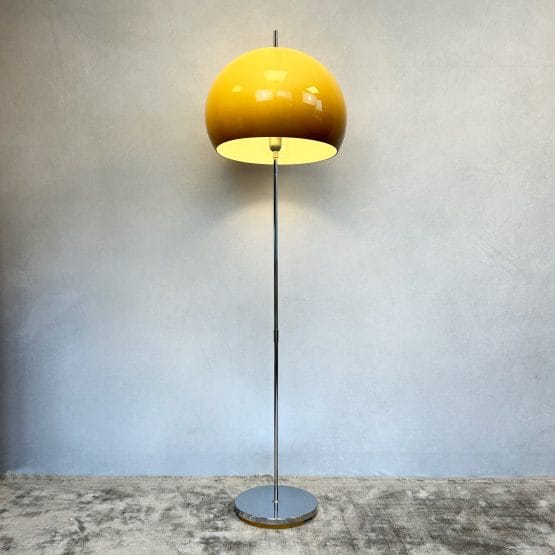 Mid Century Dome Floor Lamp with Chrome Base by Sheerlite Ltd
