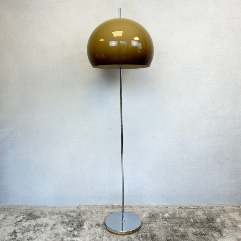 Mid Century Dome Floor Lamp with Chrome Base by Sheerlite Ltd
