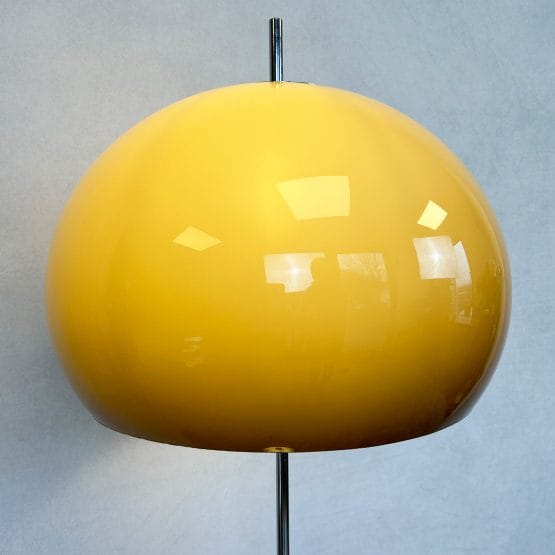 Mid Century Dome Floor Lamp with Chrome Base by Sheerlite Ltd