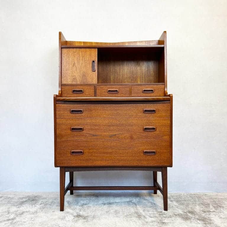 Mid century Teak Writing Bureau Desk by Times Furnishings