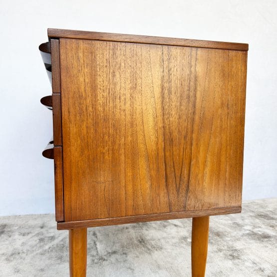 Mid Century 1960s Avalon 3 Drawer Dark Teak Chest of Drawers