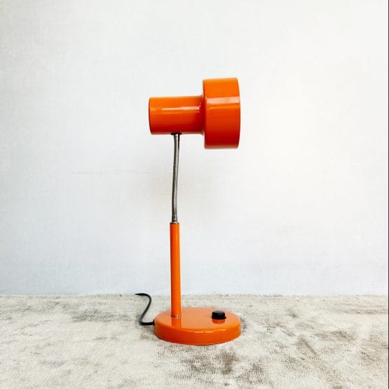 Vintage 1970s Pifco “MODEL 986” Orange Gooseneck Desk Lamp