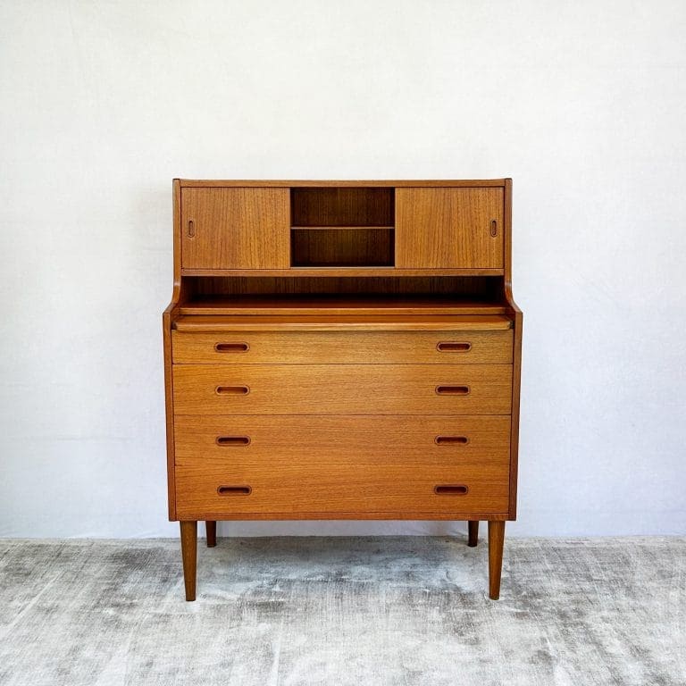 Mid Century Danish Teak Vintage Vanity Bureau by Illums Bolighus