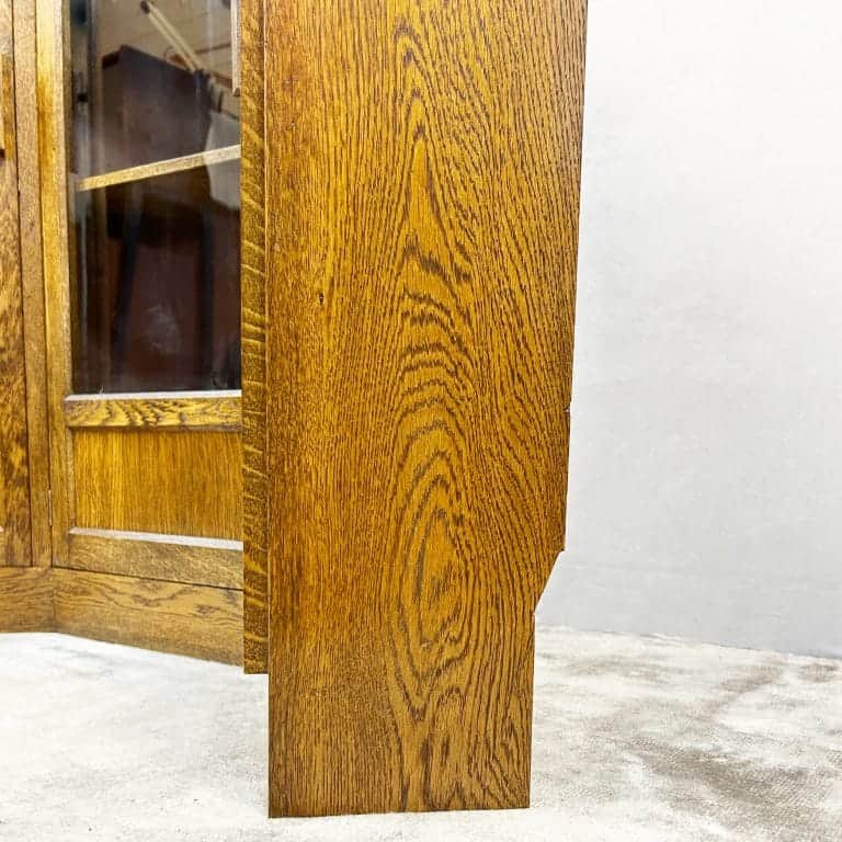 Vintage Oak Glazed Corner Display Unit