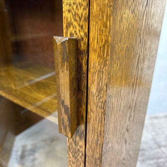 Vintage Oak Glazed Corner Display Unit