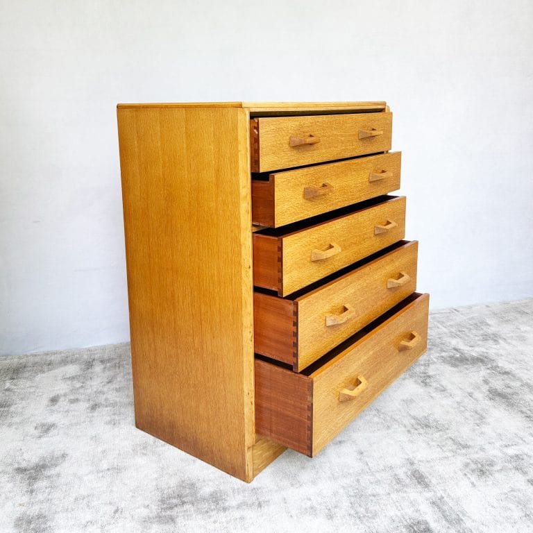 Mid Century G-Plan Oak Brandon Chest of 5 Drawers