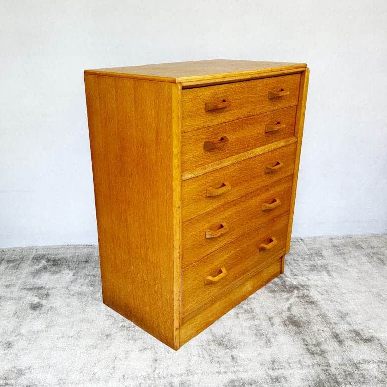 Mid Century G-Plan Oak Brandon Chest of 5 Drawers