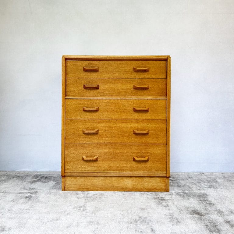 Mid Century G-Plan Oak Brandon Chest of 5 Drawers