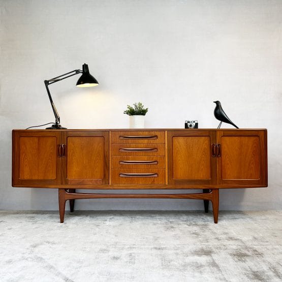 Mid Century Teak G-Plan Fresco Large Sideboard By Victor Wilkins