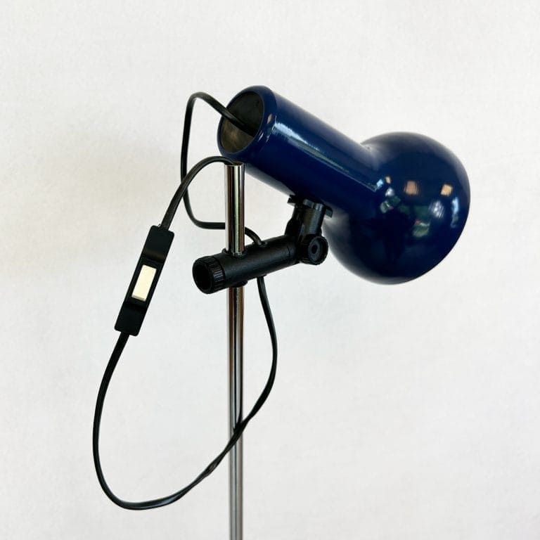 Mid Century 1970's Navy Blue Spotlight Floor Lamp