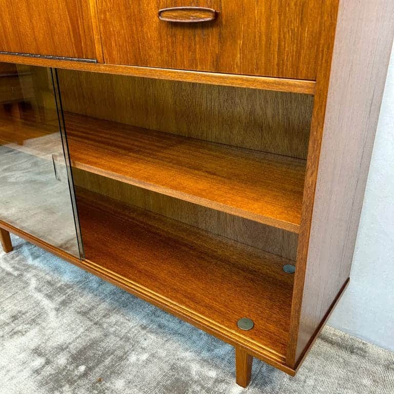 Mid Century Teak Glazed Display / Drinks Cabinet by Avalon