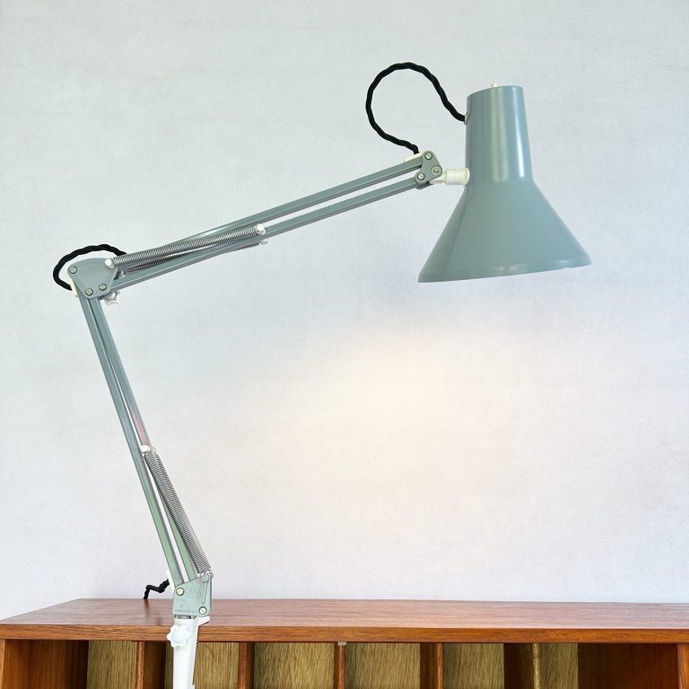 Vintage Grey Architect Lamp by HCF Denmark