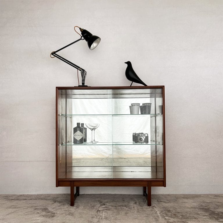 Mid Century Mirror Backed Teak Display Cabinet by Turnidge Of London