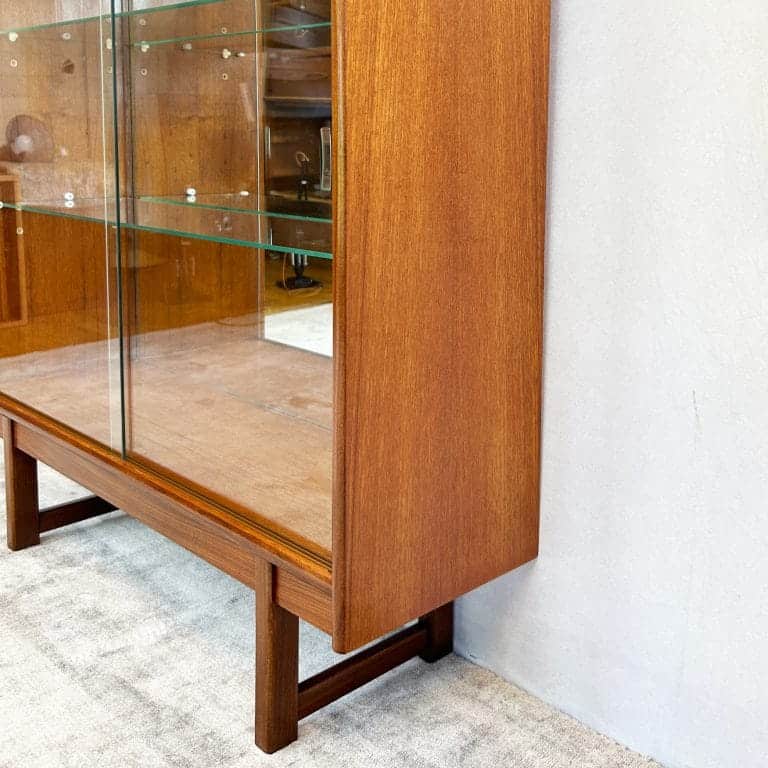 Mid Century Mirror Backed Teak Display Cabinet by Turnidge Of London