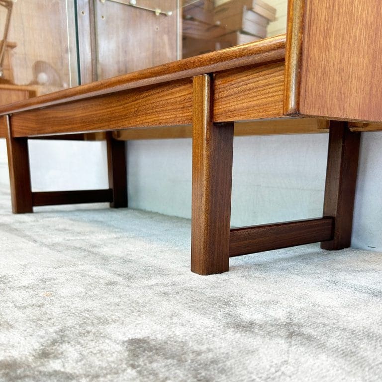 Mid Century Mirror Backed Teak Display Cabinet by Turnidge Of London