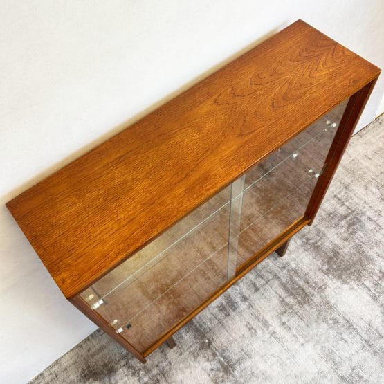 Mid Century Mirror Backed Teak Display Cabinet by Turnidge Of London
