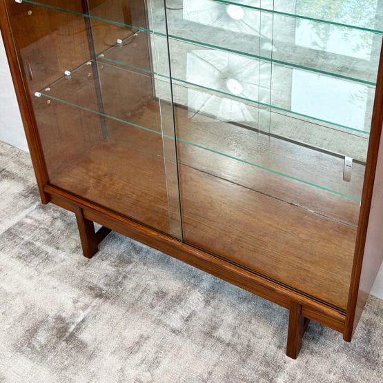 Mid Century Mirror Backed Teak Display Cabinet by Turnidge Of London