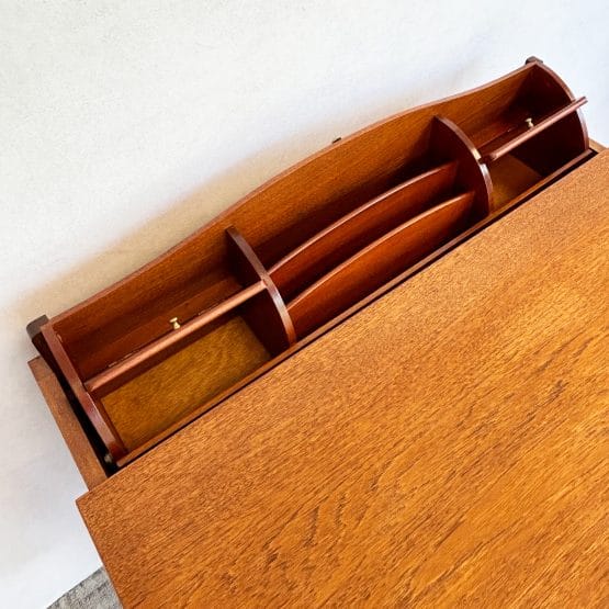 Mid Century Compact Teak Metamorphic Chest / Writing Desk by Jentique