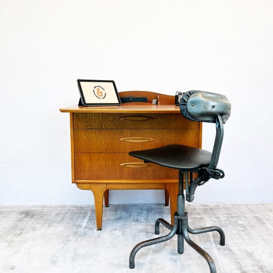 Mid Century Compact Teak Metamorphic Chest / Writing Desk by Jentique