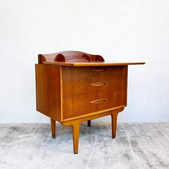 Mid Century Compact Teak Metamorphic Chest / Writing Desk by Jentique