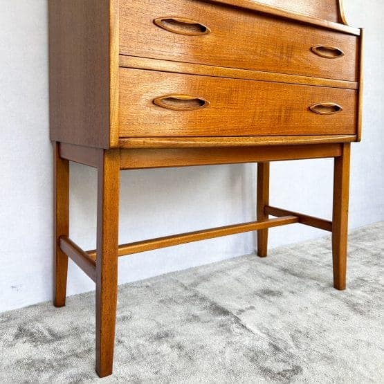 Mid Century Jentique Teak Writing Bureau Desk