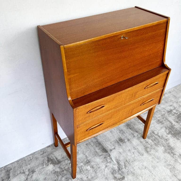Mid Century Jentique Teak Writing Bureau Desk