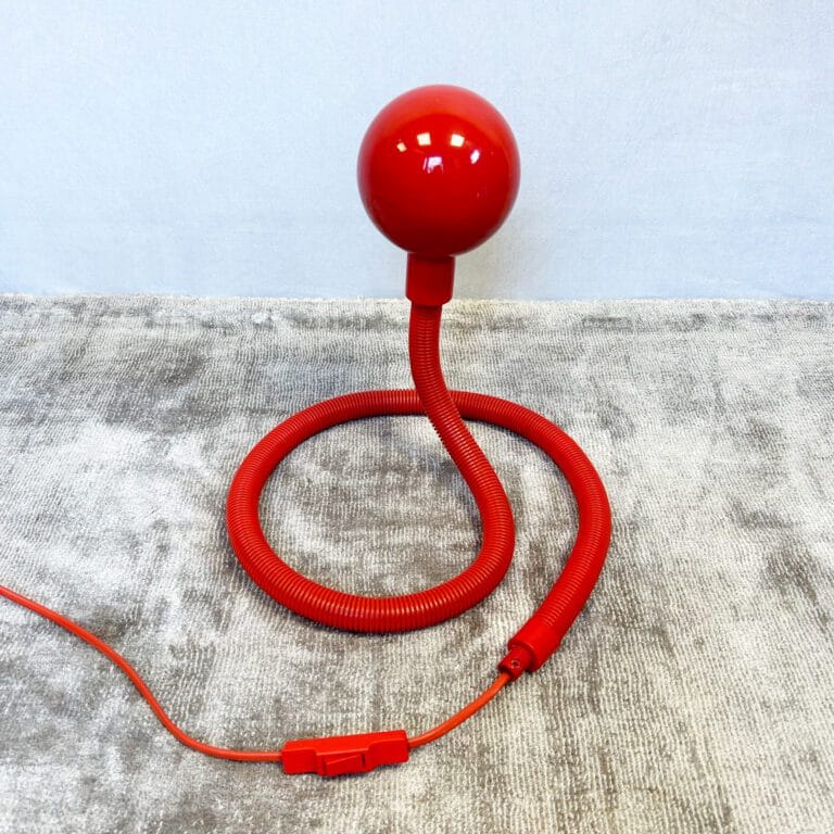 Mid Century Red 'Hebi' Snake Lamp by Isao Hosoe for Valenti Luce