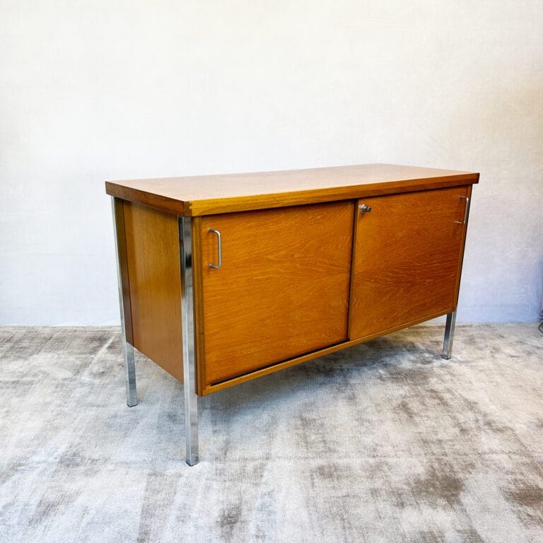 Mid Century Teak Sliding Door Cabinet / Sideboard