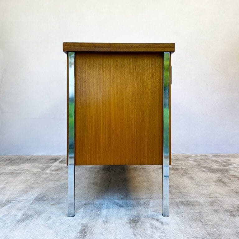 Mid Century Teak Sliding Door Cabinet / Sideboard