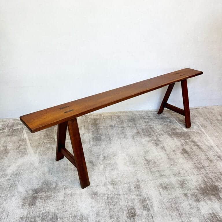 Vintage Oak Trestle Bench