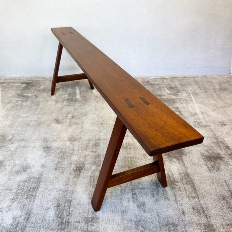 Vintage Oak Trestle Bench