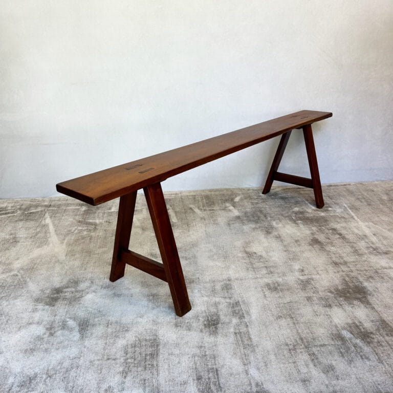 Vintage Oak Trestle Bench