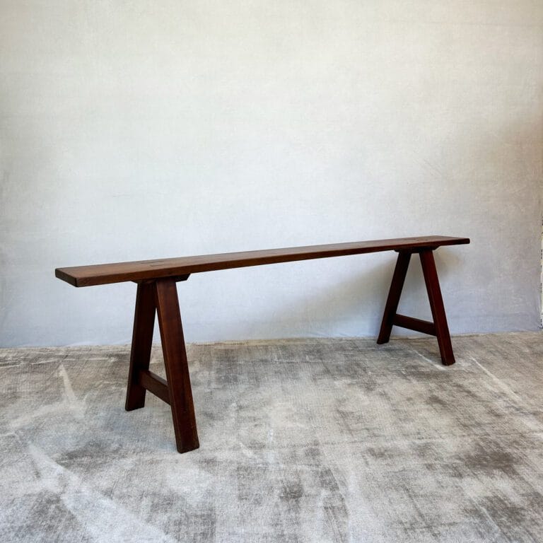 Vintage Oak Trestle Bench