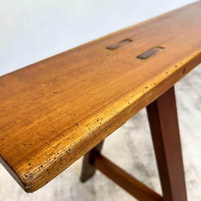 Vintage Oak Trestle Bench
