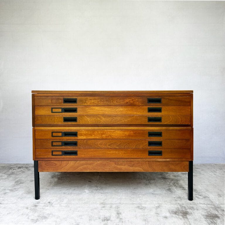 Mid Century Teak Plan Chest / Architects Drawers by Abbess