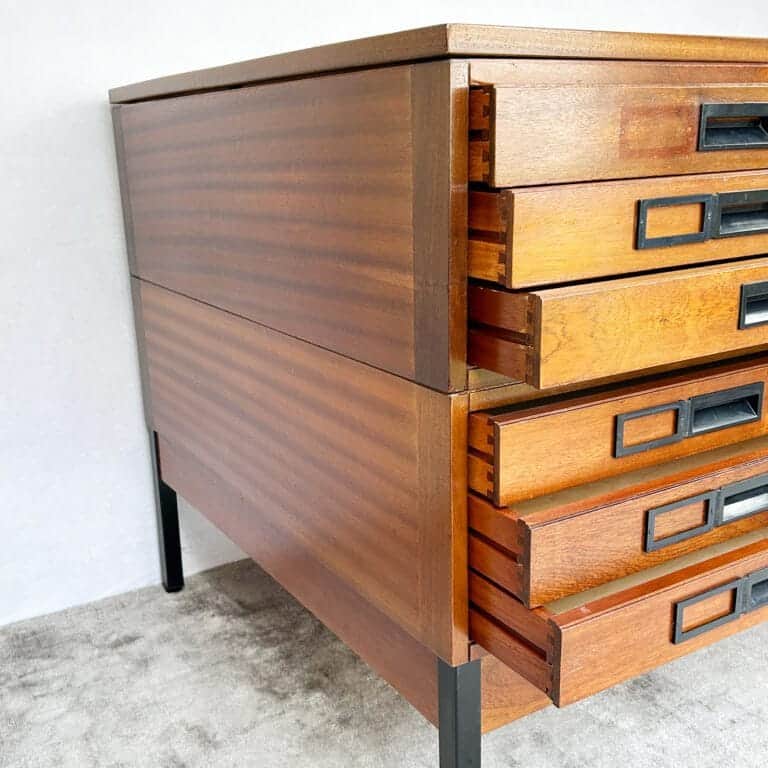 Mid Century Teak Plan Chest / Architects Drawers by Abbess
