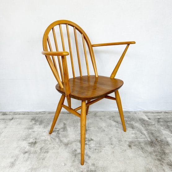 Pair of Vintage Ercol Windsor Carver Chairs - Model 370A