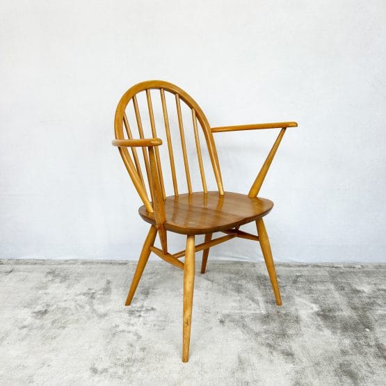 Pair of Vintage Ercol Windsor Carver Chairs - Model 370A