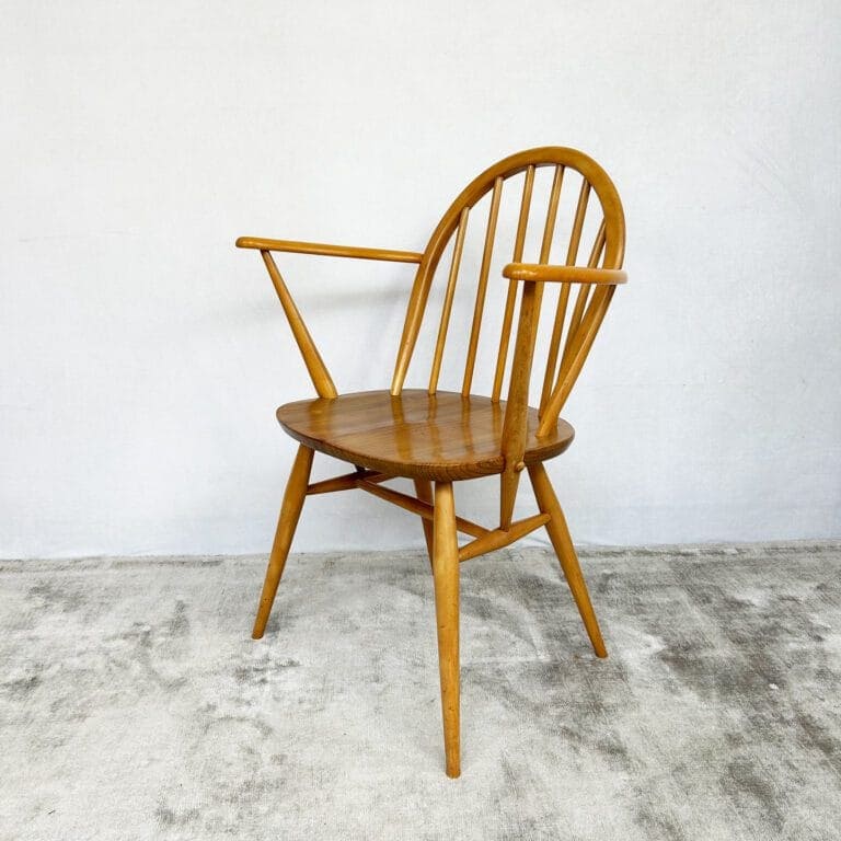 Pair of Vintage Ercol Windsor Carver Chairs - Model 370A